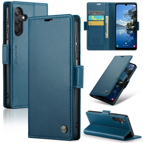 Samsung Galaxy A25 5G CaseMe 023 Butterfly Buckle Litchi Texture RFID Anti-theft Leather Phone Case - Blue